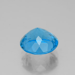 Topacio azul natural de 2,53 ct, corte redondo, VS