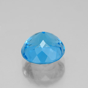 Topacio azul natural de 2,61 ct, corte redondo, VS-SI