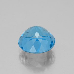 Topacio azul natural de 2,56 ct, corte redondo, VVS-VS