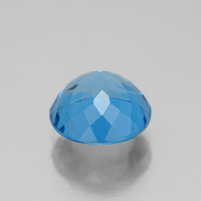 Topacio azul natural de 2,67 ct, corte redondo, VS