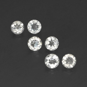 Gemas de topacio blanco natural de  ct, corte redondo, VS