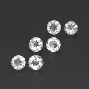 Gemas de topacio blanco natural de  ct, corte redondo, VS