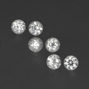 Gemas de topacio blanco natural de  ct, corte redondo, VS