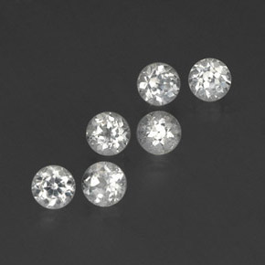 Gemas de topacio blanco natural de  ct, corte redondo, VS
