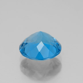 Topacio azul natural de 2,26 ct, corte redondo, VS