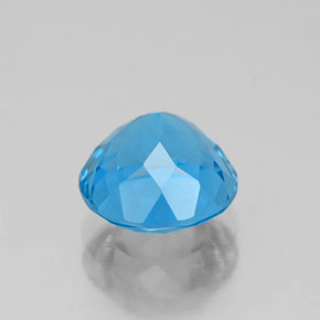 Topacio azul natural de 2,51 ct, corte redondo, VVS-VS
