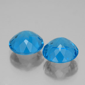 Gemas de topacio azul suizo natural de  ct, corte redondo, VS-SI