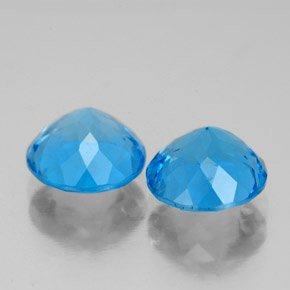 Gemas de topacio azul suizo natural de  ct, corte redondo, SI