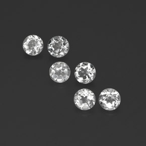Gemas de topacio blanco natural de  ct, corte redondo, VVS-VS