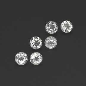 Gemas de topacio blanco natural de  ct, corte redondo, VVS-VS
