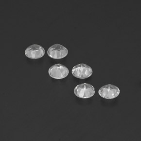 Gemas de topacio blanco natural de  ct, corte redondo, VVS-VS
