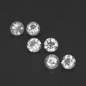 Gemas de topacio blanco natural de  ct, corte redondo, VVS-VS