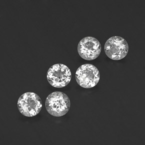 Gemas de topacio blanco natural de  ct, corte redondo, VVS-VS