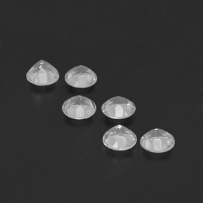Gemas de topacio blanco natural de  ct, corte redondo, VVS-VS