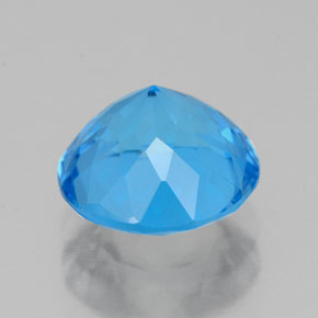 Topacio azul natural de 2,32 ct, corte redondo, VS