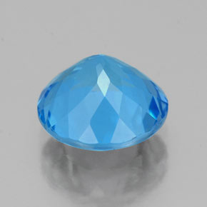 Topacio azul natural de 2,44 ct, corte redondo, VVS-VS