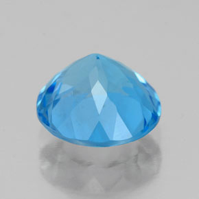 Topacio azul natural de 2,23 ct, corte redondo, VS
