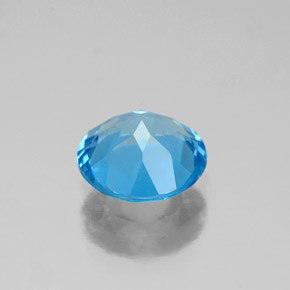Topacio azul natural de 2,08 ct, corte redondo, VS-SI