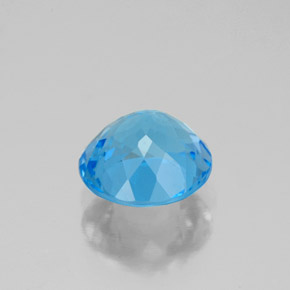 Topacio azul natural de 2,39 ct, corte redondo, VS