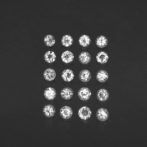 Gemas de topacio blanco natural de  ct, corte redondo, VVS-VS