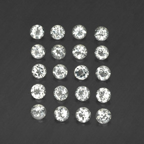 Gemas de topacio blanco natural de  ct, corte redondo, VVS-VS
