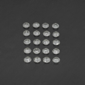 Gemas de topacio blanco natural de  ct, corte redondo, VVS-VS