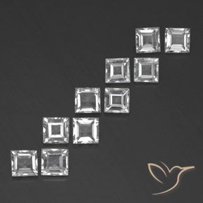 Gemas de Topacio Blanco natural de 7.49 ct, Cuadrado, VVS