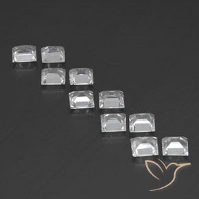 Gemas de Topacio Blanco natural de 7.49 ct, Cuadrado, VVS