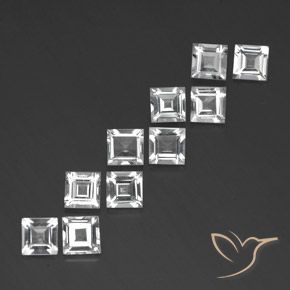 Gemas de Topacio Blanco natural de 6.97 ct, Cuadrado, VVS-VS
