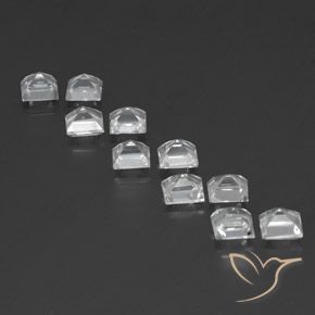 Gemas de Topacio Blanco natural de 7.97 ct, Cuadrado, VVS-VS