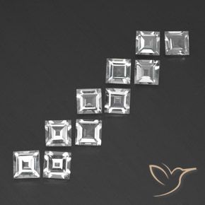 Gemas de Topacio Blanco natural de 7.10 ct, Cuadrado, VVS-VS