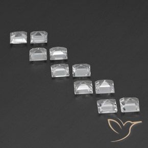 Gemas de Topacio Blanco natural de 7.10 ct, Cuadrado, VVS-VS