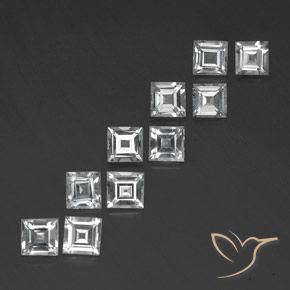 Gemas de Topacio Blanco natural de 7.35 ct, Cuadrado, VVS-VS