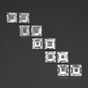Gemas de topacio blanco natural de  ct, cuadrado, VVS-VS