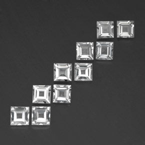 Gemas de topacio blanco natural de  ct, cuadrado, VVS-VS
