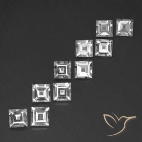 Gemas de Topacio Blanco claro natural de 7.32 ct, Cuadrado, VVS-VS