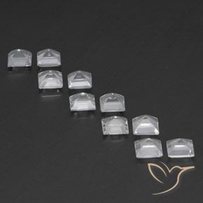Gemas de Topacio Blanco natural de 7.68 ct, Cuadrado, VVS