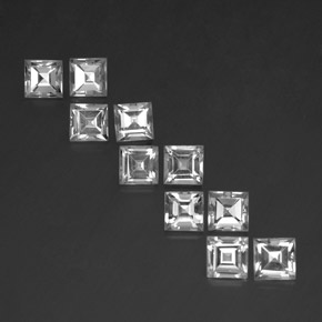 Gemas de Topacio Blanco natural de 7.77 ct, Cuadrado, VVS-VS