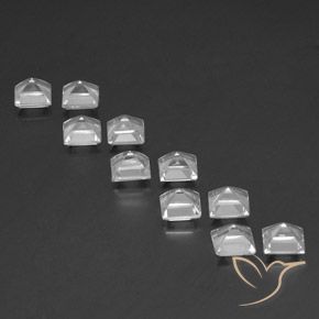 Gemas de Topacio Blanco natural de 7.98 ct, Cuadrado, VVS-VS