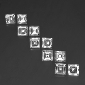 Gemas de topacio blanco natural de  ct, cuadrado, VVS-VS