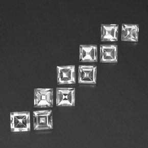Gemas de topacio blanco natural de  ct, cuadrado, VVS-VS