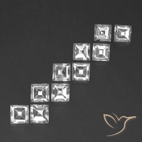 Gemas de Topacio Blanco natural de 8.28 ct, Cuadrado, VS