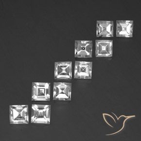 Gemas de Topacio Blanco natural de 8.31 ct, Cuadrado, VVS