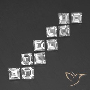 Gemas de Topacio Blanco natural de 7.15 ct, Cuadrado, VVS-VS