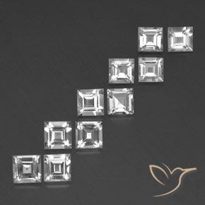 Gemas de Topacio Blanco natural de 8.24 ct, Cuadrado, VS