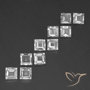 Gemas de Topacio Blanco natural de 7.55 ct, Cuadrado, VVS-VS