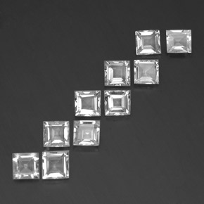 Gemas de topacio blanco natural de 7,41 ct, cuadrado, VVS-VS