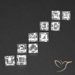 Gemas de Topacio Blanco natural de 8.30 ct, Cuadrado, VS