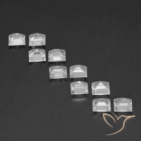 Gemas de Topacio Blanco natural de 7.63 ct, Cuadrado, VVS-VS