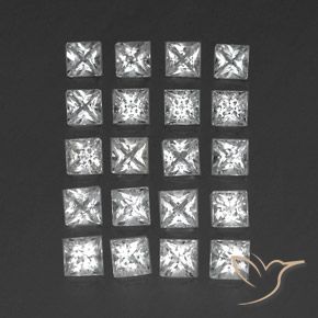 Gemas de Topacio Blanco natural de 4.97 ct, Cuadrado, VS-SI